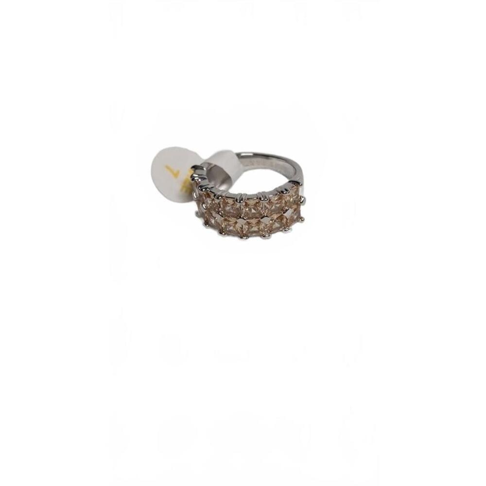 Elegant Vintage-Inspired Champagne Crystal Ring Size 7 - Picture 9 of 9